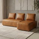 Ver imagem 2 de Sofa Modular 2 Lugares e Chaise Block Pes Madeira Courino Tcs 727 Moll