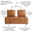 Ver imagem 6 de Sofa Modular 2 Lugares e Chaise Block Pes Madeira Courino Tcs 727 Moll