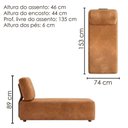 Ver imagem 4 de Sofa Modular 2 Lugares e Chaise Block Pes Madeira Courino Tcs 727 Moll