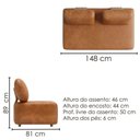 Ver imagem 3 de Sofa Modular 2 Lugares e Chaise Block Pes Madeira Courino Tcs 727 Moll