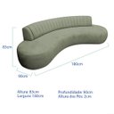 Ver imagem 3 de Divã Recamier Celeste Curvo Sala Estar Luxo 200cm Bouclé