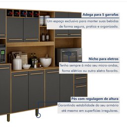 Armário para Cozinha 13 Portas 2 Gavetas Agata - 3