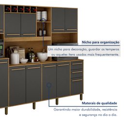Armário para Cozinha 13 Portas 2 Gavetas Agata - 5