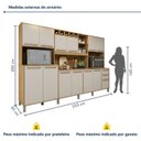 Ver imagem 4 de Armário para Cozinha 13 Portas 2 Gavetas Ágata Bege/Cinamomo/Off White