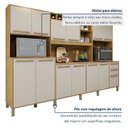 Ver imagem 6 de Armário para Cozinha 13 Portas 2 Gavetas Ágata Bege/Cinamomo/Off White