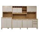 Ver imagem 3 de Armário para Cozinha 13 Portas 2 Gavetas Ágata Bege/Cinamomo/Off White