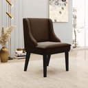Ver imagem 2 de Kit 2 Cadeiras Decorativas Sala de Jantar Base Fixa de Madeira Firenze Suede Marrom/Preto G19 - Gran