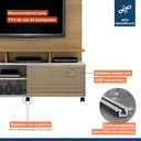 Ver mais imagens de Estante para TV e Home Theater até 60 Polegadas MDF 150CMX185CM 1 Porta Star Bege