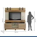 Ver imagem 4 de Estante para TV e Home Theater até 60 Polegadas MDF 182CMX200CM Texas Bege