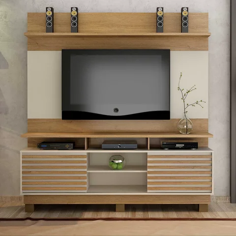 Estante para TV e Home Theater até 60 Polegadas MDF 182CMX200CM Texas Bege