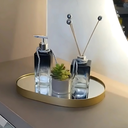 Ver imagem 2 de Bandeja Decorativa Espelhada Orgânica 33x23cm Luxo Dourada