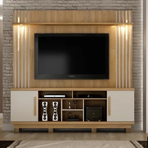 Estante Home para TV até 60 Polegadas com LED 2 Portas Esparta Espresso Móveis