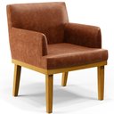 Ver imagem 4 de Kit 3 Poltronas Decorativas Para Sala De Estar E Recepção Beatriz W01 Couríssimo Camel - Lyam