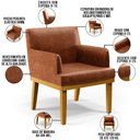 Ver imagem 5 de Kit 3 Poltronas Decorativas Para Sala De Estar E Recepção Beatriz W01 Couríssimo Camel - Lyam