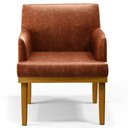 Ver imagem 7 de Kit 3 Poltronas Decorativas Para Sala De Estar E Recepção Beatriz W01 Couríssimo Camel - Lyam