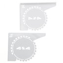 Ver imagem 1 de Mãos Francesas de Prateleira 20cm Desenho Roda 4x4 Decorativa Branca Aço