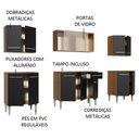 Ver imagem 5 de Armário de Cozinha Completa 233cm Rustic/preto Emilly Wind Madesa 02
