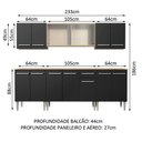 Ver imagem 4 de Armário de Cozinha Completa 233cm Rustic/preto Emilly Wind Madesa 02