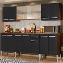 Ver imagem 1 de Armário de Cozinha Completa 233cm Rustic/preto Emilly Wind Madesa 02
