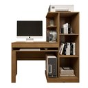 Ver imagem 6 de Mesa para Computador Escrivaninha com Armário Office 1 Gaveta 130cm Cinamomo E Off White