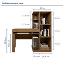 Ver imagem 4 de Mesa para Computador Escrivaninha com Armário Office 1 Gaveta 130cm Cinamomo E Off White