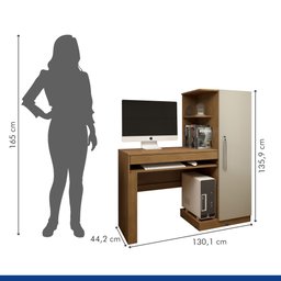 Mesa para Computador Escrivaninha com Armário Office - 7