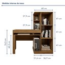 Ver imagem 5 de Mesa para Computador Escrivaninha com Armário Office 1 Gaveta 130cm Cinamomo e Off White Bege
