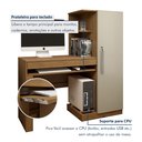 Ver imagem 6 de Mesa para Computador Escrivaninha com Armário Office 1 Gaveta 130cm Cinamomo e Off White Bege
