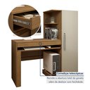 Ver imagem 7 de Mesa para Computador Escrivaninha com Armário Office 1 Gaveta 130cm Cinamomo e Off White Bege