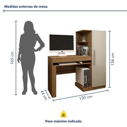 Mesa para Computador Escrivaninha com Armário Office - 5