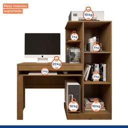 Mesa para Computador Escrivaninha com Armário Office - 8