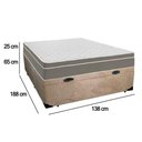 Ver imagem 5 de Cama Box Baú Casal Suede + Colchão Sereneprime Molas Ensacadas 138x188x69 Bege