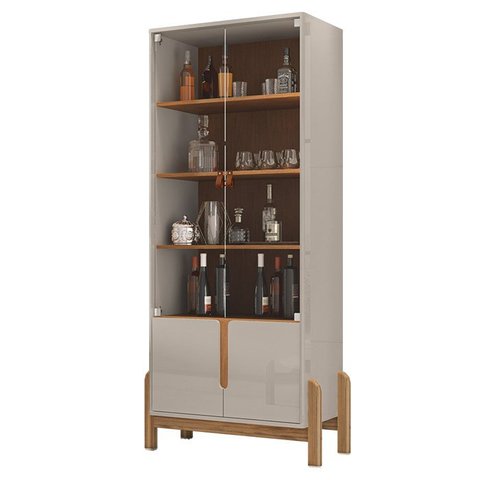 Cristaleira 4 Portas para Sala de Estar 50519 Off White Cedro Dcasa
