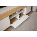 Ver imagem 6 de Estante P/ Sala até 70 Pol Munique C/ 3 Portas 2 Prateleiras e Led 190x200cm Tauari/off White Fosco