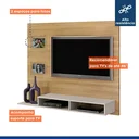 Ver imagem 6 de Painel para TV até 46 Polegadas MDF 145cmx120cm 2 Prateleiras Hades Marrom Cinamomo/Off White