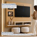 Ver imagem 5 de Painel para TV até 46 Polegadas MDF 145CMX120CM 2 Prateleiras Hades Marrom