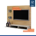 Ver imagem 5 de Painel para TV até 46 Polegadas MDF 145cmx120cm 2 Prateleiras Hades Marrom Cinamomo/Off White