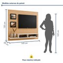 Ver imagem 6 de Painel para TV até 46 Polegadas MDF 145CMX120CM 2 Prateleiras Hades Marrom