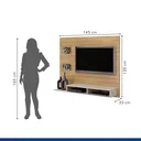Ver imagem 4 de Painel para TV até 46 Polegadas MDF 145cmx120cm 2 Prateleiras Hades Marrom Cinamomo/Off White