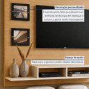 Ver imagem 3 de Painel para TV até 46 Polegadas MDF 145CMX120CM 2 Prateleiras Hades Marrom