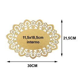 Kit com 6 Molduras em Mdf Oval Lisa Margarida Tamanho:30x21,5cm Cod:kitplm003 - 2