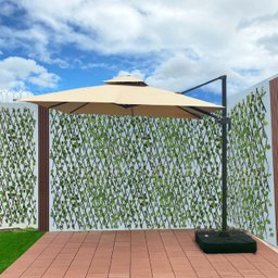 Ombrelone Guarda Sol Java Aluminio Bege 3,0 X 3,0 C/ Base 100l - 4
