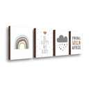 Ver imagem 1 de Kit 4 Quadros Decorativos Quarto de Bebê 30x40cm