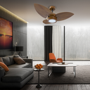 Ver imagem 2 de Ventilador de Teto Lótus Madeira 3 Pás Led 6000k Marrom/imbuia 220v + Controle
