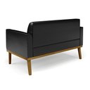 Ver mais imagens de Conjunto Poltrona e Namoradeira Decorativa Isabella Pés Fixo em Madeira Castanho Pu Preto Brilho G19