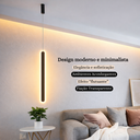 Ver imagem 2 de Luminária Teto Pendente 60cm Barra 24w Led 3 Cores Lustre Metálico Oval Gimpo Kjdd-l-015:preto