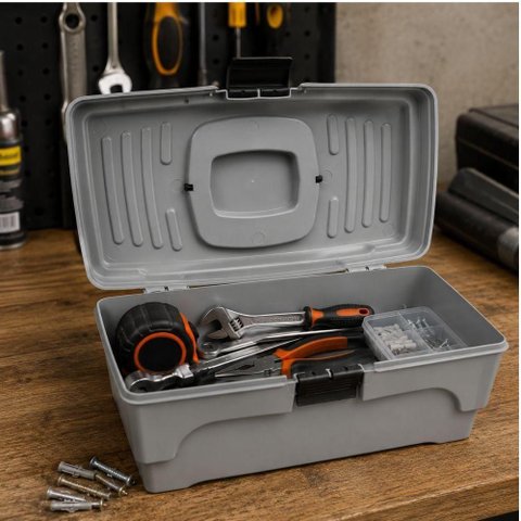 Maleta Plástica Organizadora Ferramentas Pesca Costura Color Standard Cinza e Preto Yeet