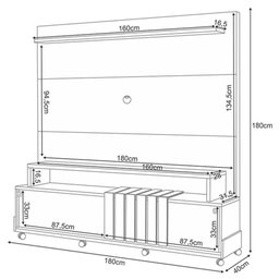 Estante Home Theater Ambiente Bold Cinamomo Off White - Hb Móveis - 2