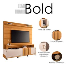 Estante Home Theater Ambiente Bold Cinamomo Off White - Hb Móveis - 7
