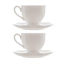 Ver imagem 1 de Jogo 2 Xícarasde Café com Pires em Porcelana New Bone Butterfly Borboleta e Flores 100ml Lyor